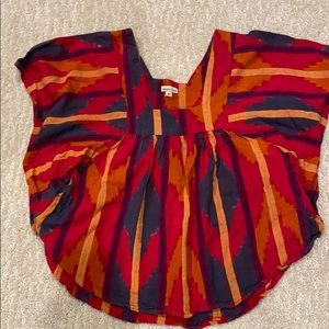 Steven Alan colorful crop top wide sleeves S.